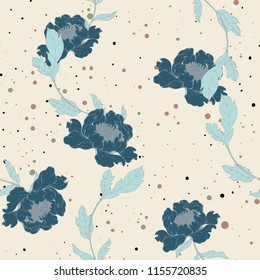 Elegance pattern with flowers and leaf.Floral vector illustration.
