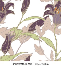 Elegance pattern with flowers and leaf.Floral vector illustration.
