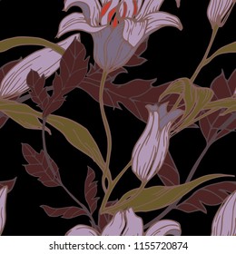 Elegance pattern with flowers and leaf.Floral vector illustration.
