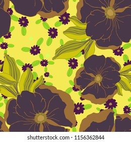Elegance pattern with flowers and leaf.Floral vector illustration.
