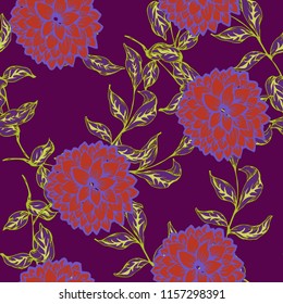 Elegance pattern with flowers and leaf.Floral vector illustration.