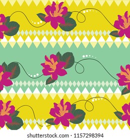 Elegance pattern with flowers and leaf.Floral vector illustration.