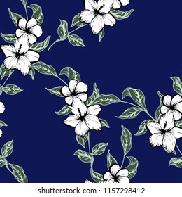 Elegance pattern with flowers and leaf.Floral vector illustration.