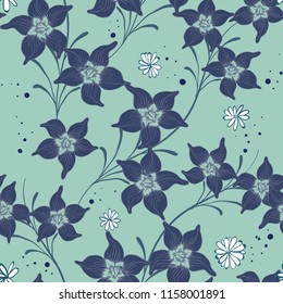 Elegance pattern with flowers and leaf.Floral vector illustration.
