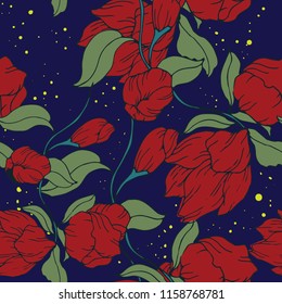 Elegance pattern with flowers and leaf.Floral vector illustration.