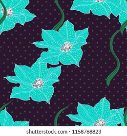 Elegance pattern with flowers and leaf.Floral vector illustration.