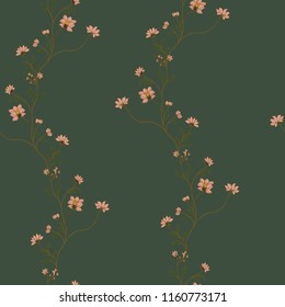 Elegance pattern with flowers and leaf.Floral vector illustration.