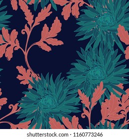 Elegance pattern with flowers and leaf.Floral vector illustration.