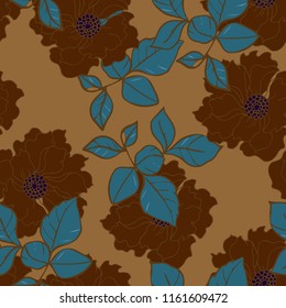 Elegance pattern with flowers and leaf.Floral vector illustration.