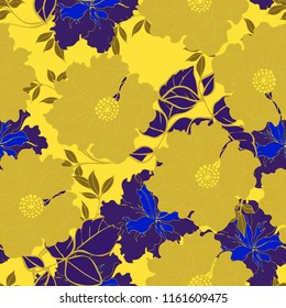 Elegance pattern with flowers and leaf.Floral vector illustration.
