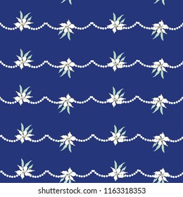 Elegance pattern with flowers and leaf.Floral vector illustration.