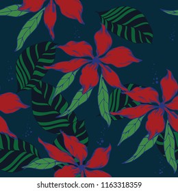 Elegance pattern with flowers and leaf.Floral vector illustration.