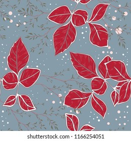 Elegance pattern with flowers and leaf.Floral vector illustration.

