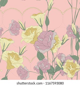 Elegance pattern with flowers and leaf.Floral vector illustration.