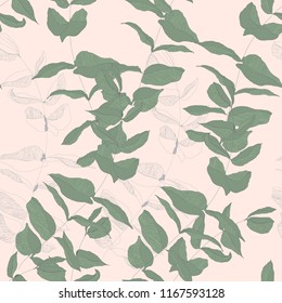 Elegance pattern with flowers and leaf.Floral vector illustration.