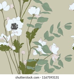 Elegance pattern with flowers and leaf.Floral vector illustration.