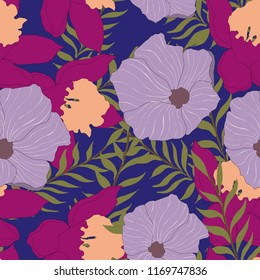 Elegance pattern with flowers and leaf.Floral vector illustration.