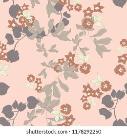 Elegance pattern with flowers and leaf.Floral vector illustration.