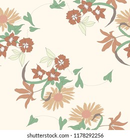 Elegance pattern with flowers and leaf.Floral vector illustration.