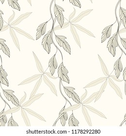 Elegance pattern with flowers and leaf.Floral vector illustration.