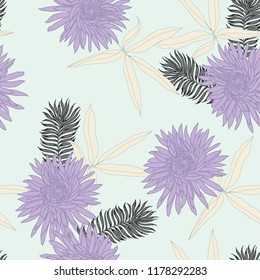 Elegance pattern with flowers and leaf.Floral vector illustration.