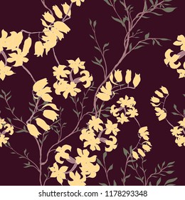 Elegance pattern with flowers and leaf.Floral vector illustration.
