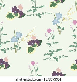 Elegance pattern with flowers and leaf.Floral vector illustration.