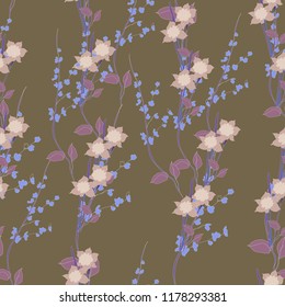 Elegance pattern with flowers and leaf.Floral vector illustration.