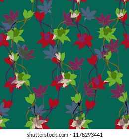 Elegance pattern with flowers and leaf.Floral vector illustration.