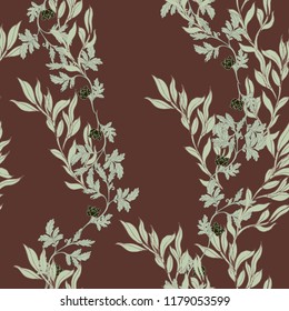 Elegance pattern with flowers and leaf.Floral vector illustration.