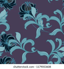 Elegance pattern with flowers and leaf.Floral vector illustration.