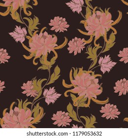 Elegance pattern with flowers and leaf.Floral vector illustration.