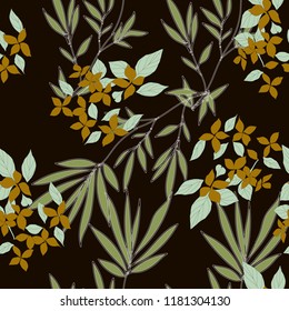 Elegance pattern with flowers and leaf.Floral vector illustration.