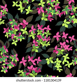 Elegance pattern with flowers and leaf.Floral vector illustration.