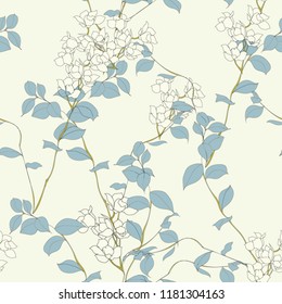 Diseño elegante con flores y hoja.Ilustración vectorial floral.