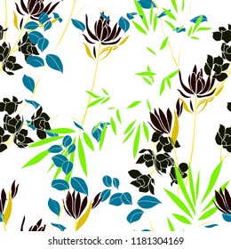 Elegance pattern with flowers and leaf.Floral vector illustration.