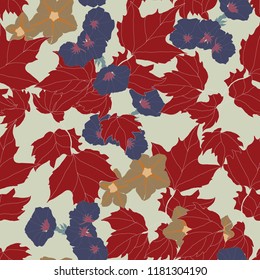 Elegance pattern with flowers and leaf.Floral vector illustration.