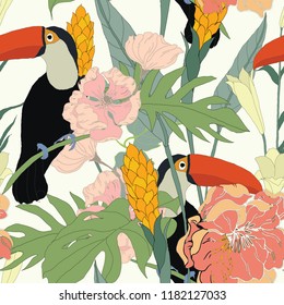 Elegance pattern with flowers and leaf.Floral vector illustration.