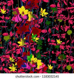 Elegance pattern with flowers and leaf.Floral vector illustration.
