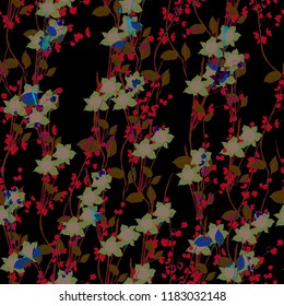 Elegance pattern with flowers and leaf.Floral vector illustration.
