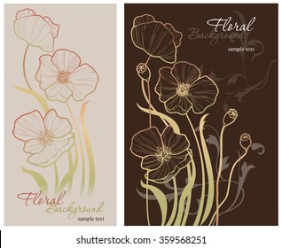 Elegance pattern with poppy,