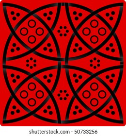 Elegance pattern in red and black colors