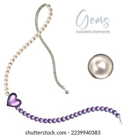 Elegance pearl necklace.  Jewellery gems.