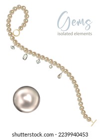 Elegance pearl necklace.  Jewellery gems.