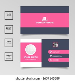 Elegance pink black business card templates design. Vector illustration EPS 10