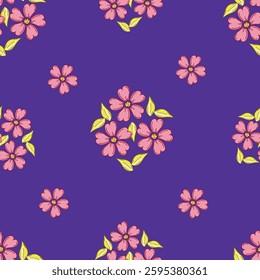 Elegance pink floral stems seamless pattern on a grey background. Vector hand drawn. Artistic, abstract flowers and tiny leaves, buds bells printing. Template for designs, fabric, fashion, textile