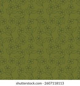 Elegance pink floral stems seamless pattern on a grey background. Vector hand drawn. Artistic, abstract flowers and tiny leaves, buds bells printing. Template for designs, fabric, fashion, textile