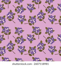 Elegance pink floral stems seamless pattern on a grey background. Vector hand drawn. Artistic, abstract flowers and tiny leaves, buds bells printing. Template for designs, fabric, fashion, textile