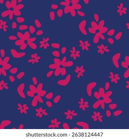 Elegance pink floral stems seamless pattern on a grey background. Vector hand drawn. Artistic, abstract flowers and tiny leaves, buds bells printing. Template for designs, fabric, fashion, textile