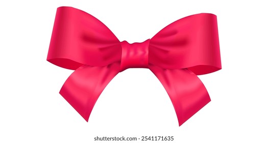 Arco De La Cinta Rosa De La Elegancia En El Fondo Blanco, Uso Floral Del Arco Para La Ilustración vectorial Del Diseño De Las Tarjetas De Felicitación Del Regalo.	